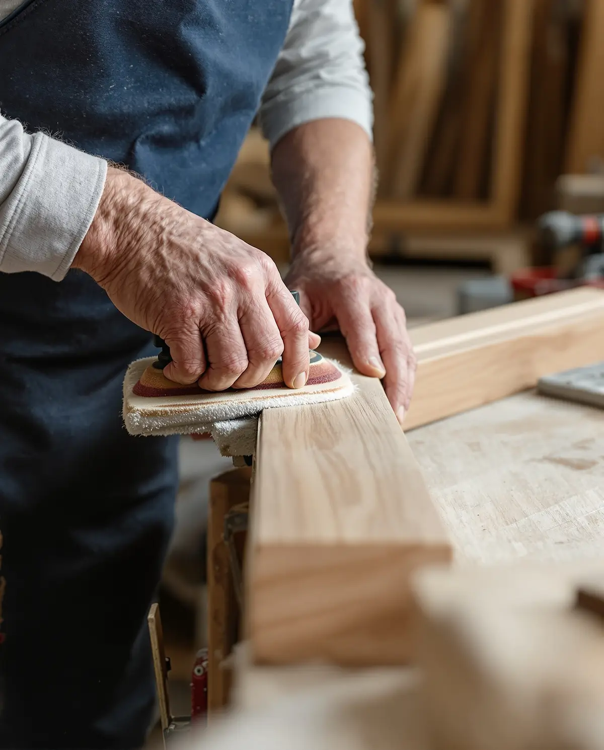 Artisan rabotant une pièce de bois