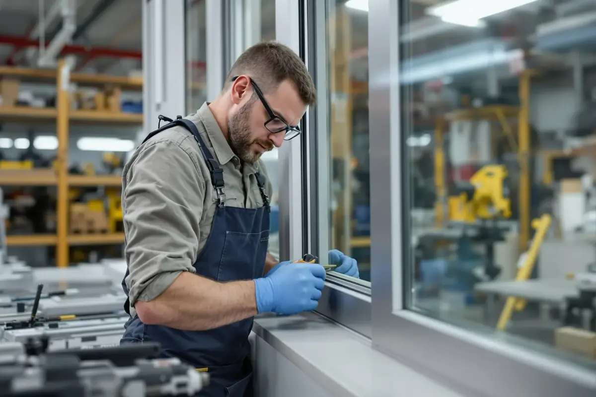 Technicien réglant un châssis dans l'atelier
