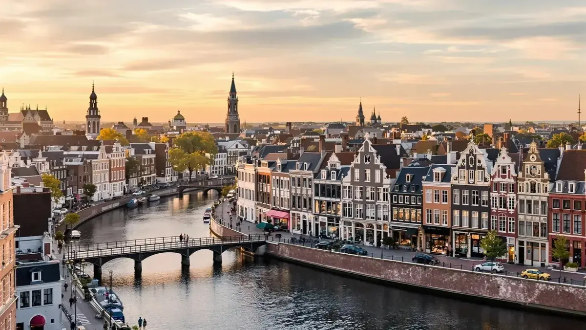 Maisons anciennes au bord d'un canal dans une ville belge